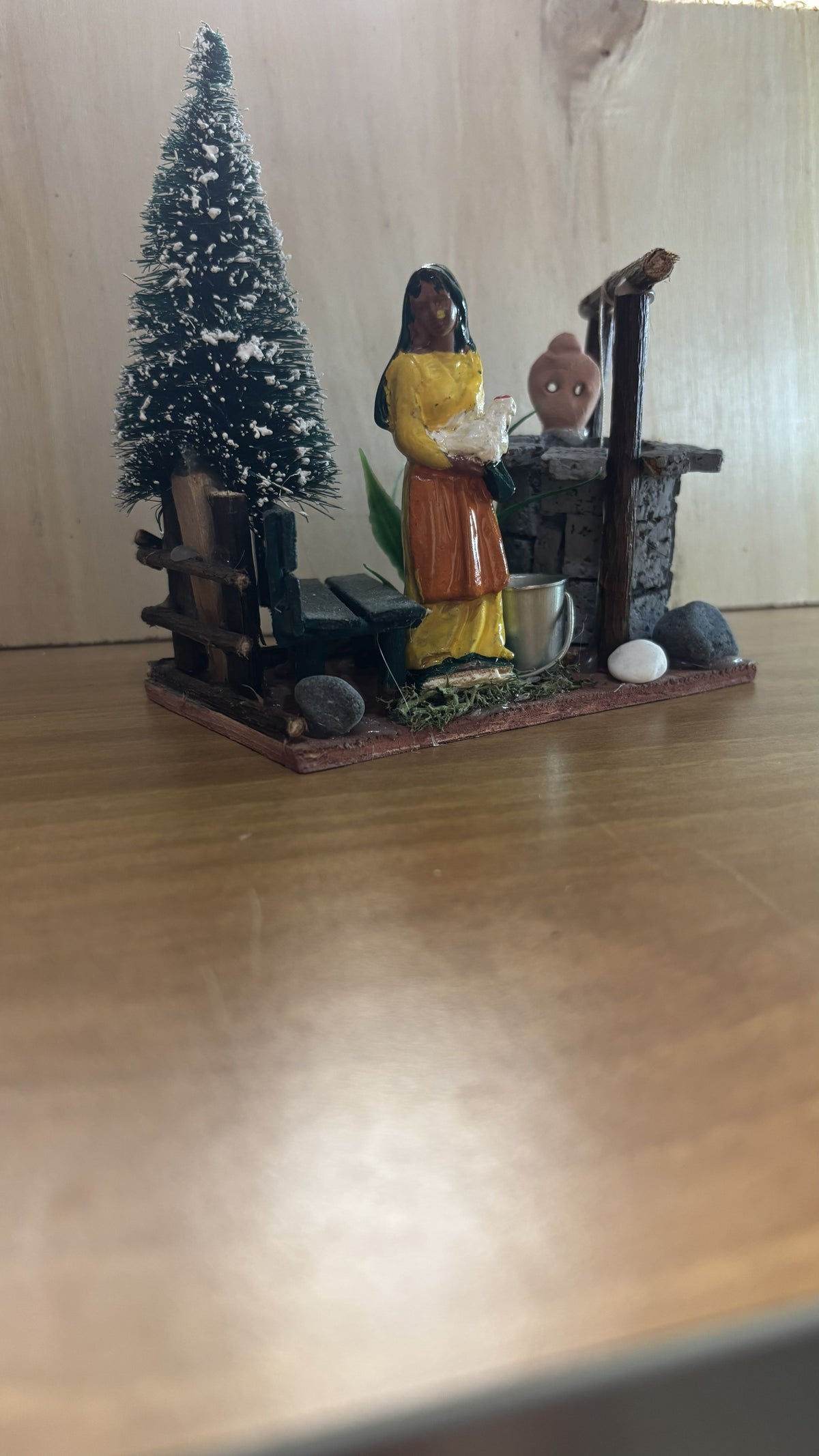 Scenografia Miniatura del Pozzo con Pastorella in Creta
