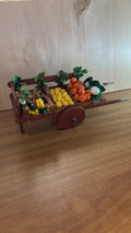 Carretto dell'Ortolano con Ruote e Cassette di Verdure per Presepe